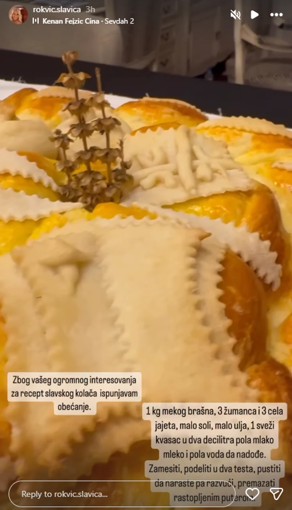 Recept Slavice Rokvić za pogaču