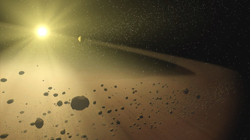 Artystyczna wizja głównego pasa asteroid