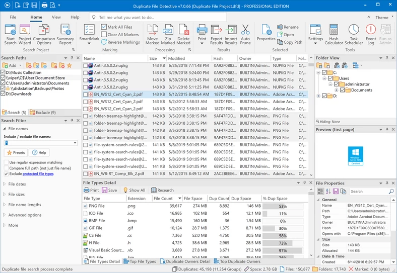 Duplicate File Detective