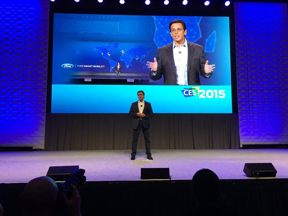 Ford CEO Mark Fields presenting at CES in 2016.