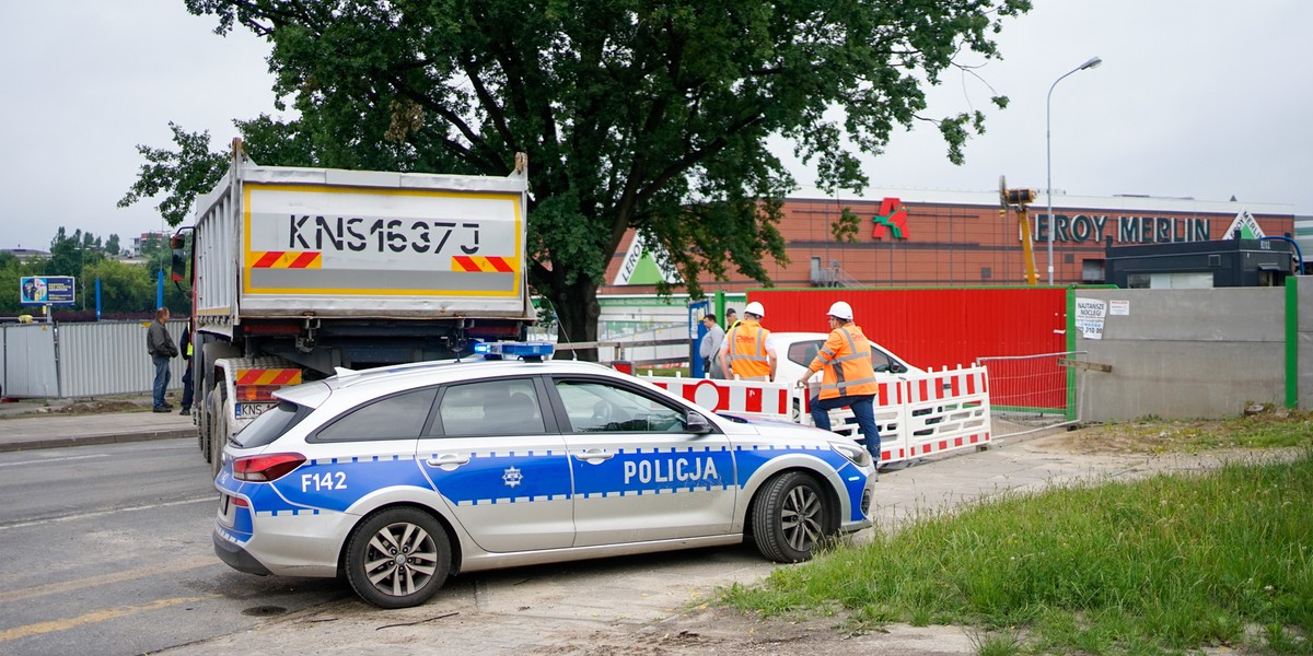 Protest budowniczych tunelu średnicowego w Łodzi