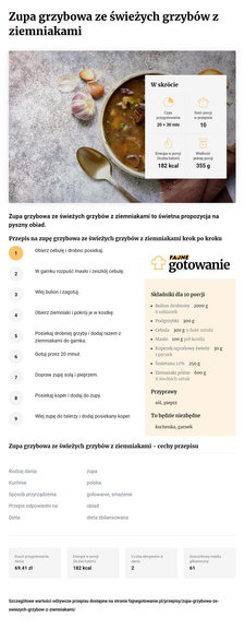 Zupa grzybowa ze świeżych grzybów z ziemniakami