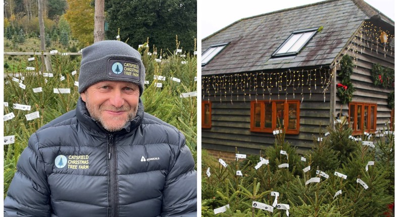 Clive Collins runs Catsfield Christmas Tree Farm in Sussex, England.Clive Collins