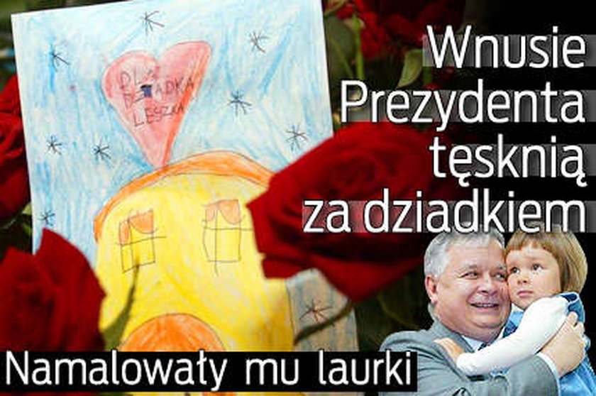 Wnuczki prezydenta tęsknią za dziadkiem. Namalowały mu laurkę