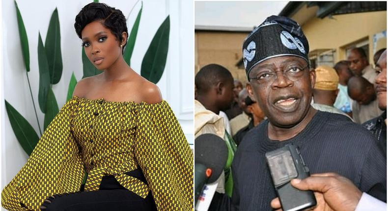 Nollywood actress Jemima Osunde and former governor of Lagos state, Bola Tinubu [Instagram/JemimaOsunde] [Instagram/BolaTinubu]