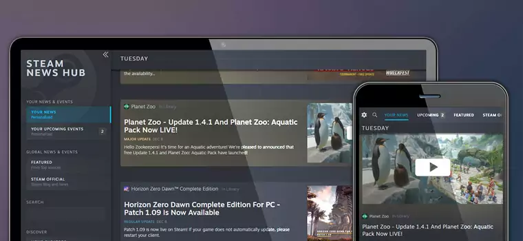 Steam otrzymał nowe centrum aktualności ze spersonalizowanymi wiadomościami