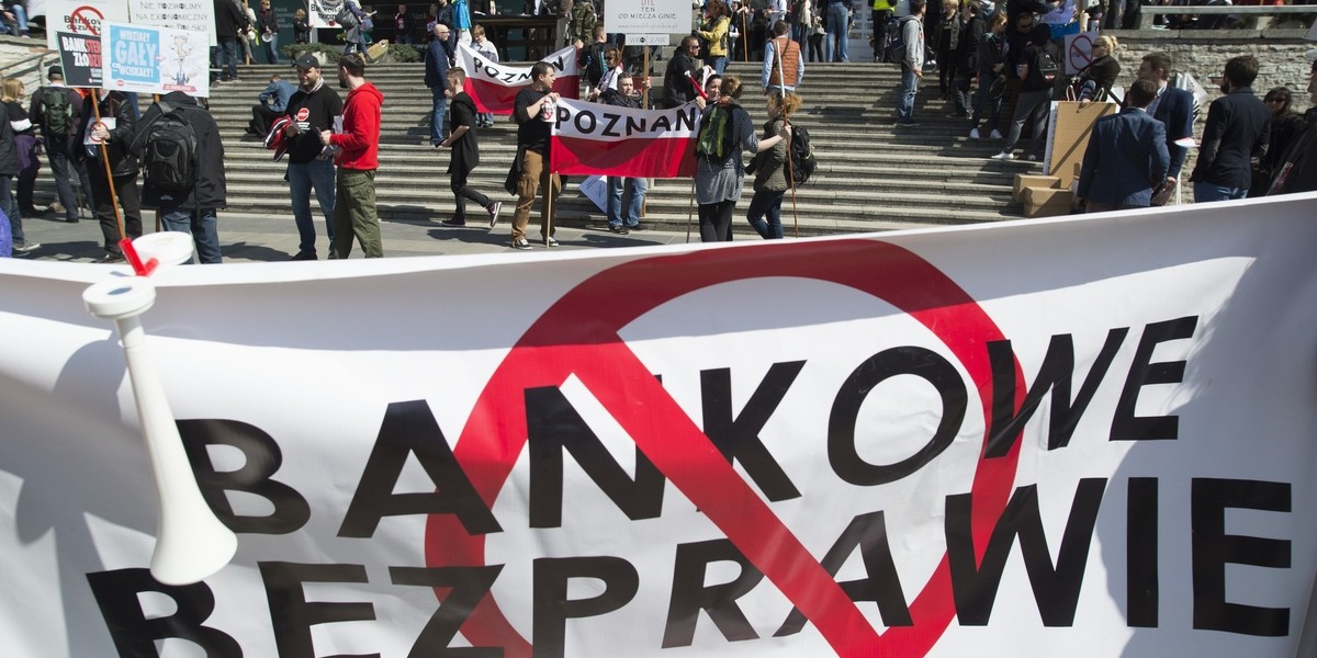 Stowarzyszenie "Stop Bankowemu Bezprawiu" wielokrotnie organizowało protesty ws. kredytów frankowych