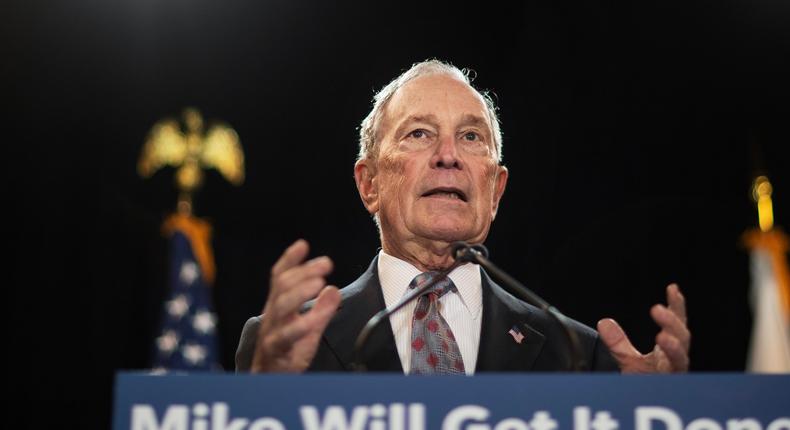 Democratic presidential candidate and former New York City Mayor Michael Bloomberg speaks at a campaign event Wednesday, Feb. 5, 2020, in Providence, R.I. (AP Photo/David Goldman)