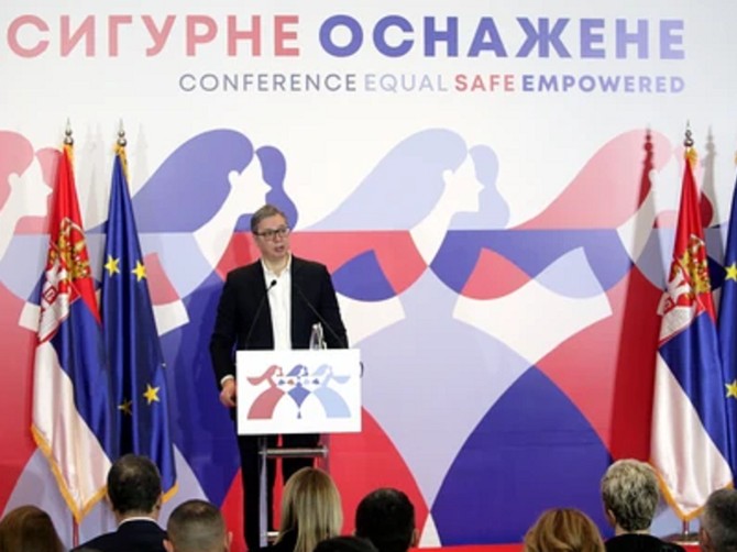 Aleksandar Vučić na konferenciji "Jednake. Sigurne. Osnažene" o nasilju nad ženama i ključnim rešenjima tog važnog društvenog problema