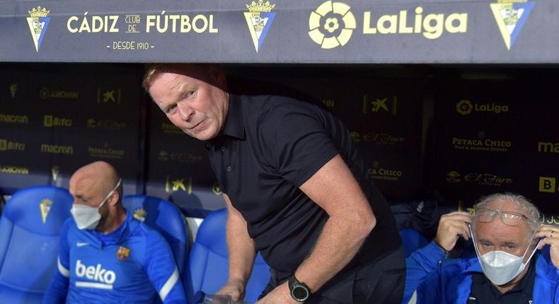 Ronald Koeman is on thin ice ahead of Barcelona's Champions League game away at Benfica on Wednesday. Creator: CRISTINA QUICLER