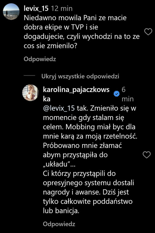 Karolina Pajączkowska na Instagramie