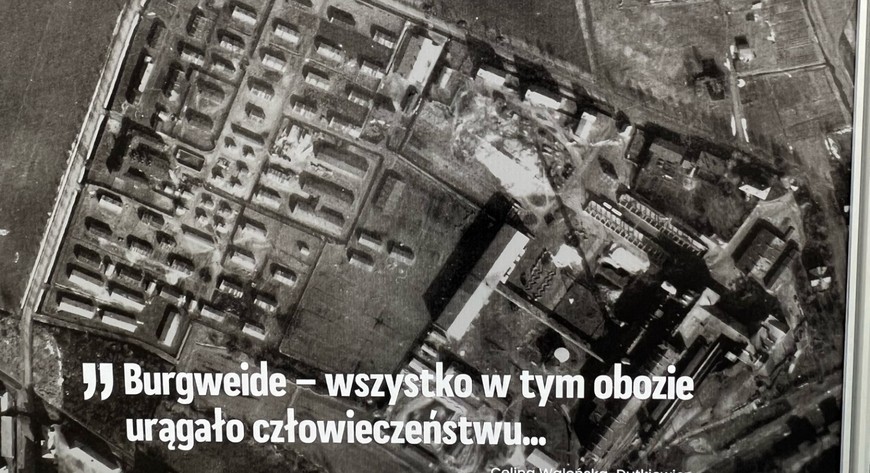 Zdjęcie lotnicze obozu na Sołtysowicach w 1945 roku