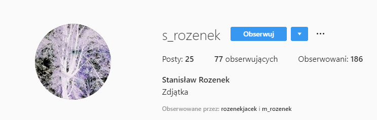Stanisław Rozenek na Instagramie