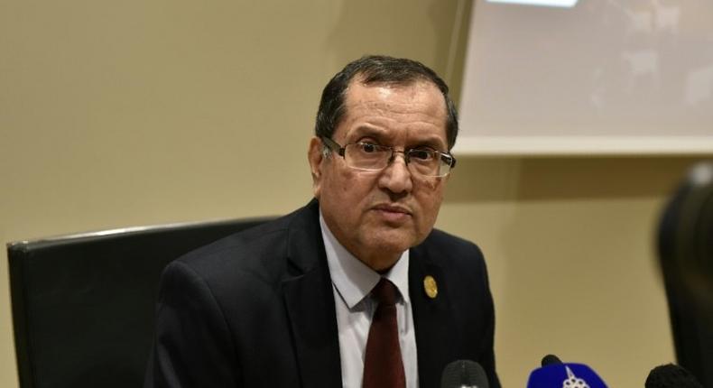 Algerian Energy Minister Noureddine Boutarfa attends an informal meeting between members of the Organization of Petroleum Exporting Countries on September 28, 2016