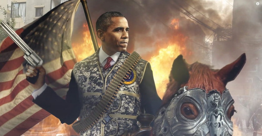 Obama na koniu