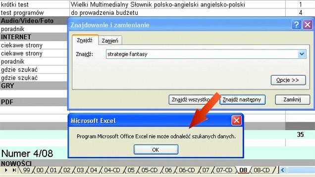 Excel 2003 Wyszukiwanie W Całym Skoroszycie 7089