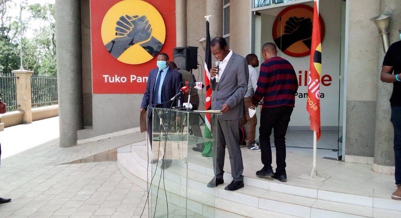 Jubilee party Secretary General Raphael Tuju during a press briefing from the party's headquarters