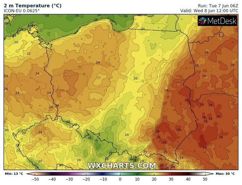 Temperatura w większości kraju będzie umiarkowana