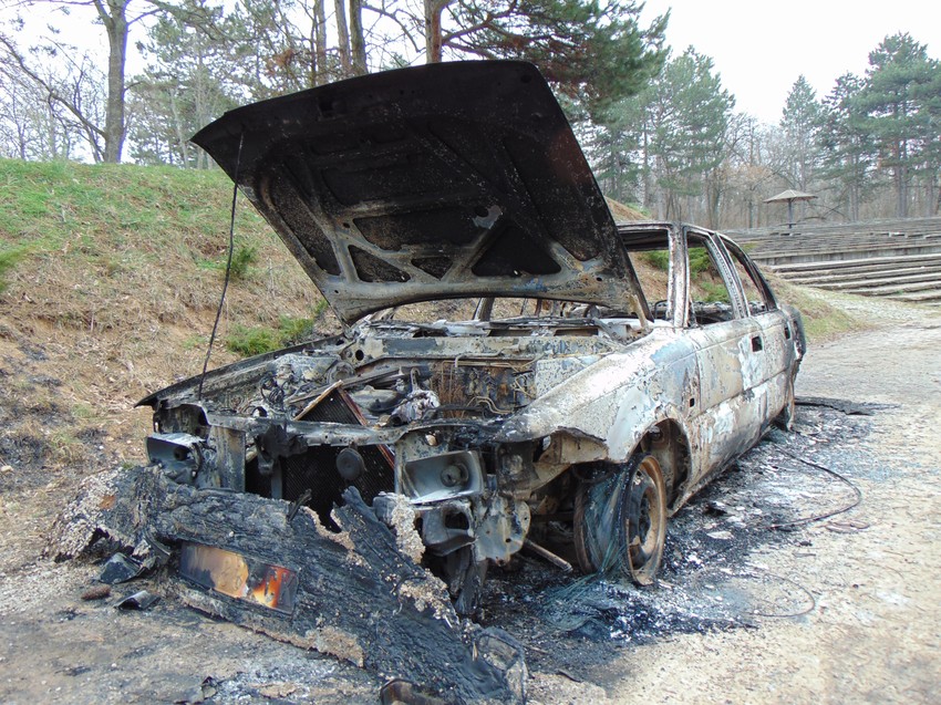 "Tojota korola" zapaljena u spomen parku Bubanj 