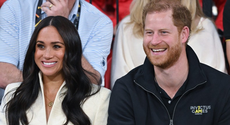 Prince Harry, Duke of Sussex and Meghan, Duchess of Sussex attend the sitting volleyball event during the Invictus Games at Zuiderpark on April 17, 2022 in The Hague, Netherlands.Karwai Tang/WireImage/