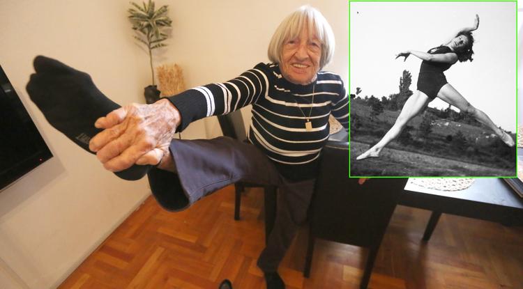 96 évesen erre is képes volt Keleti Ágnes! Fotó: Blikk, Fortepan/ Kovács Márton Ernő