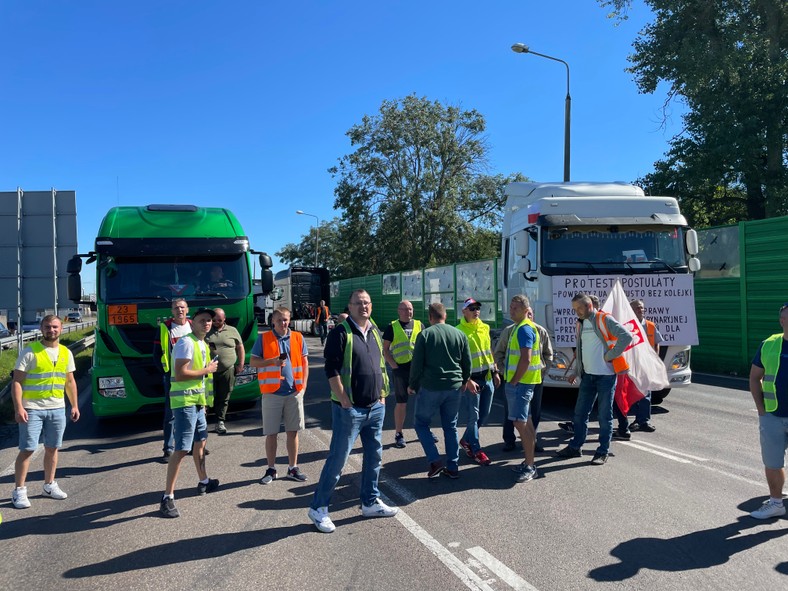 Protest polskich kierowców w Dorohusku