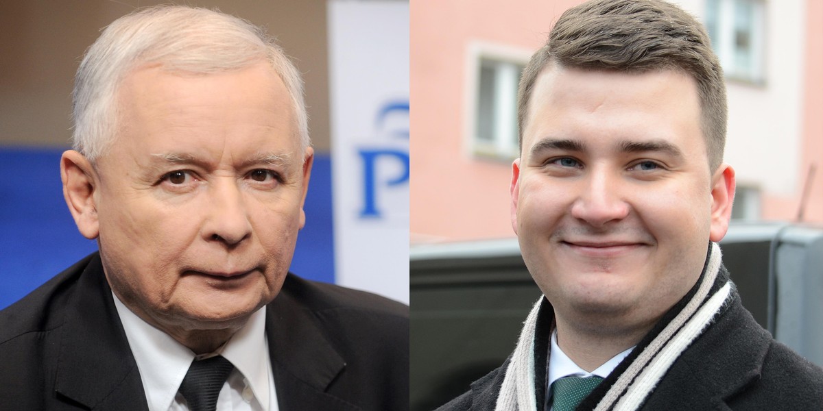 Jarosław Kaczyński i Bartłomiej Misiewicz