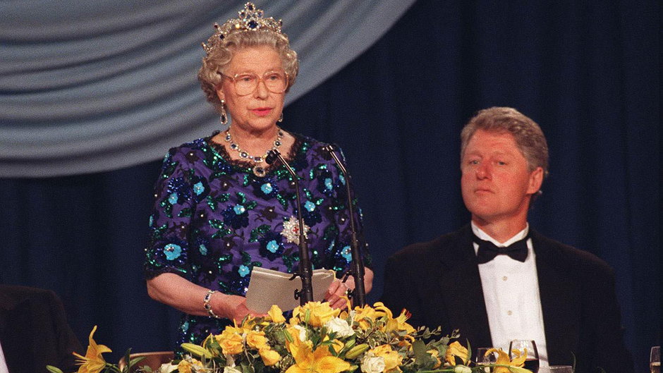 Elżbieta II i Bill Clinton