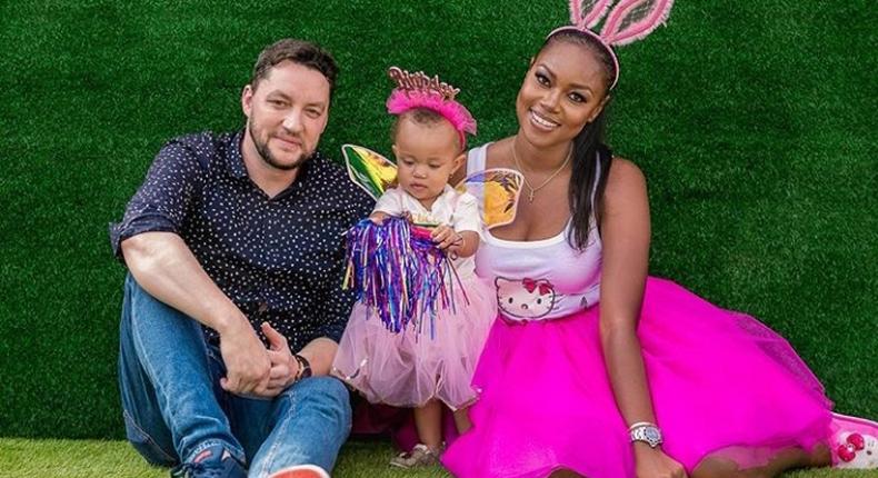 Jamie Roberts and Yvonne Nelson with their daughter