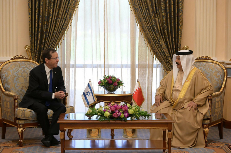 Spotkania prezydenta Izraela Izaaca Herzoga i króla Bahrajnu Hamad ibn Isa Al Chalifa, 4 grudnia 2022 r.
