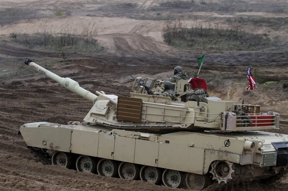 Američki tenk abrams na vojnim vežbama u Letoniji u oktobru 2018.