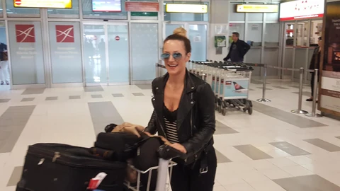 Tijana Bogićević po sletanju na aerodrom Nikola Tesla