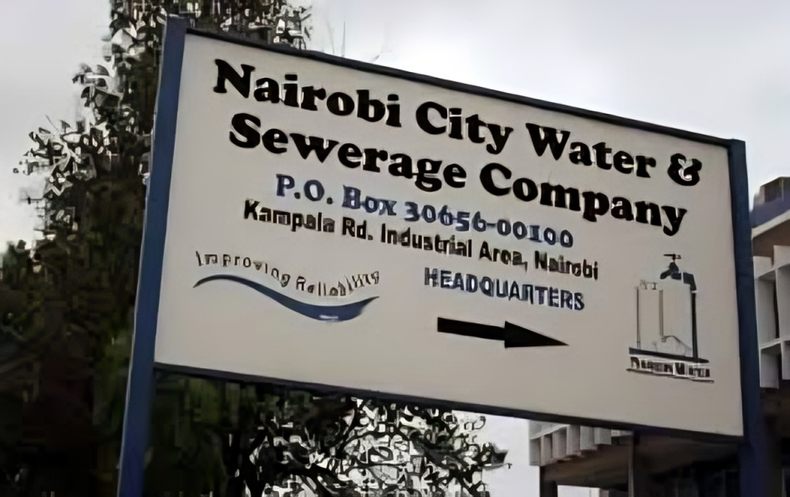 A signage of Nairobi Water and Sewerage Company