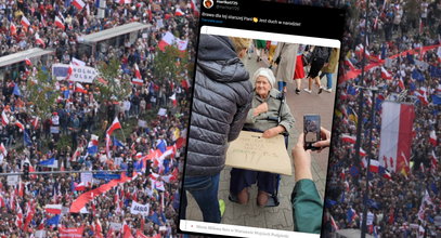 Na Marszu Miliona Serc pojawiła się ta starsza pani. Jej transparent wzbudził ogromne emocje. "Serce mi pękło..."