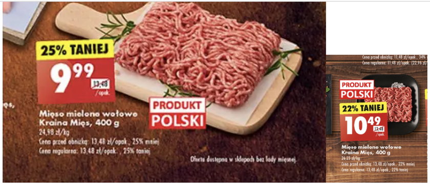 Ceny mięsa w Biedronce.