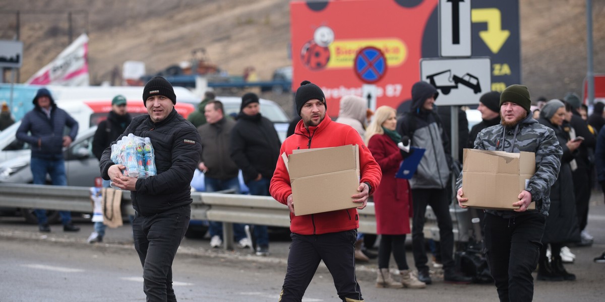 Przejście graniczne w Hrebennem 27 lutego 2022 r.