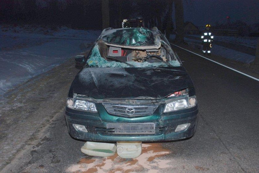 Wypadek za miejscowością Leśniewo