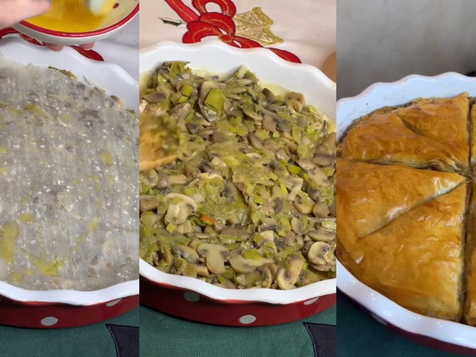 Posna pita sa pečurkama i prazilukom
