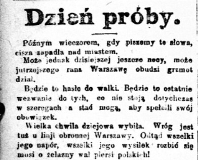 Kurier Warszawski - 15 sierpnia 1920 r.