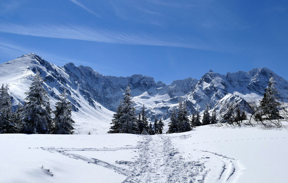 ZAKOPANE TATRY POGODA ŚNIEG (szlak na Halę Gąsienicową)