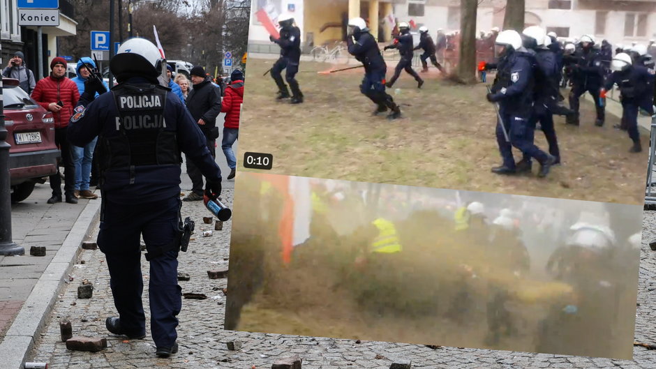 Starcia rolników z policjantami w Warszawie (x.com/MarcinTerlik)