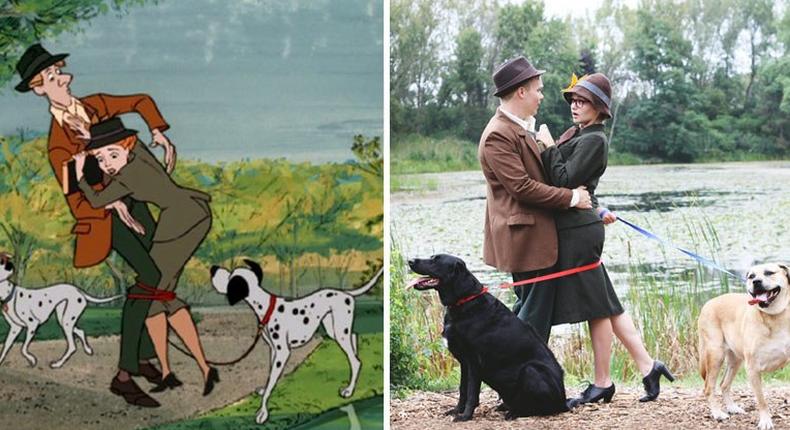 Couple recreates scenes from '101 Dalmatians' and it is amazing