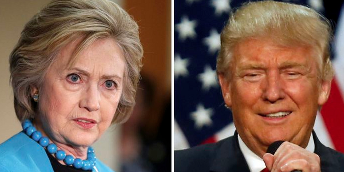 A combination photo of U.S. Democratic presidential candidate Hillary Clinton and Republican presidential candidate Donald Trump