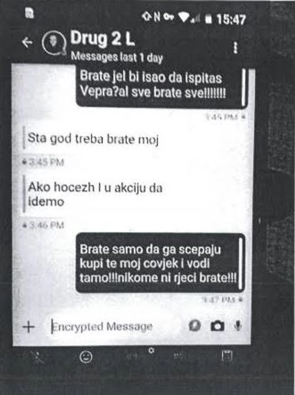 Poruka kojom je namamljen Vukićević