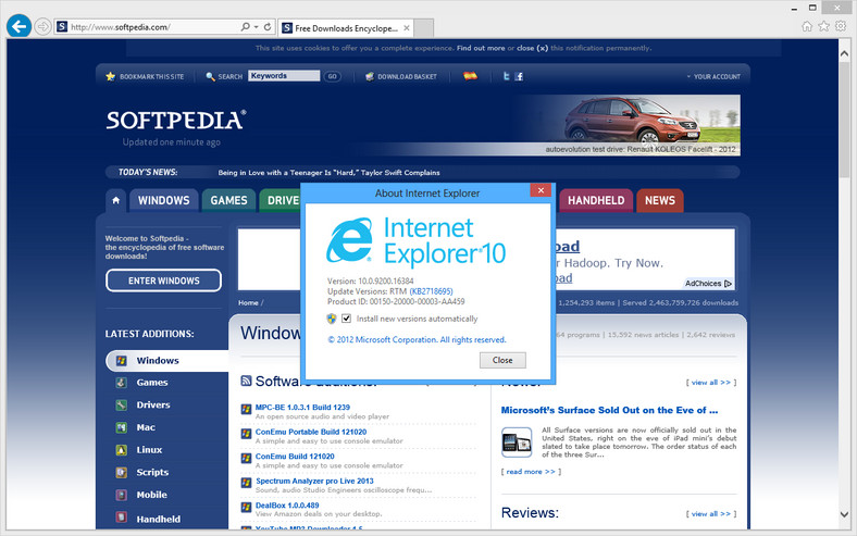 Internet Explorer 10 - 2012