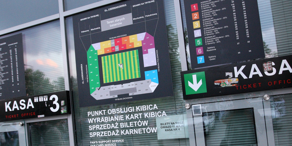 Legia Warszawa kasa biletowa