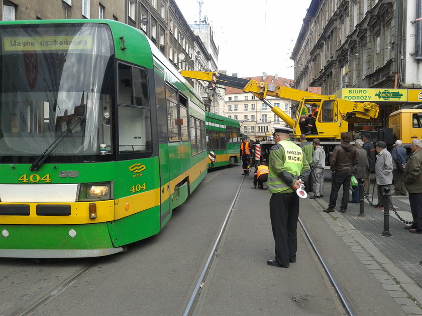 Wykolejenie tramwaju na Gwarnej