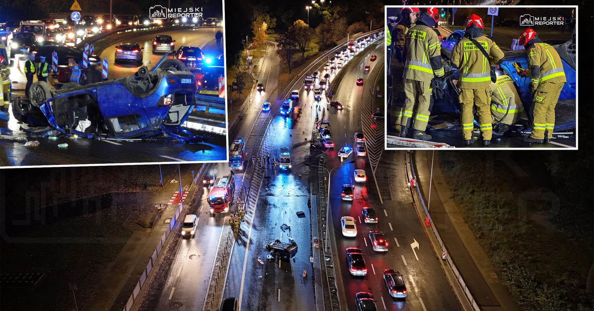 Dachowanie na Wisłostradzie. Chodzi o samochód ambasady rosyjskiej