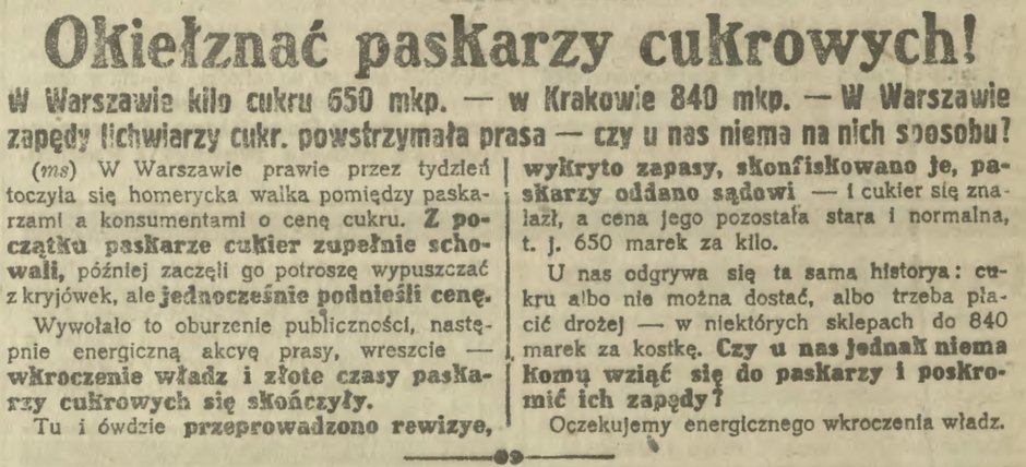 Artykuł o paskarzach cukrowych