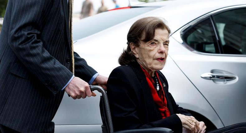 Sen. Dianne Feinstein arrives at the US Capitol in Washington, DC on May 10, 2023.Anna Moneymaker/Getty Images